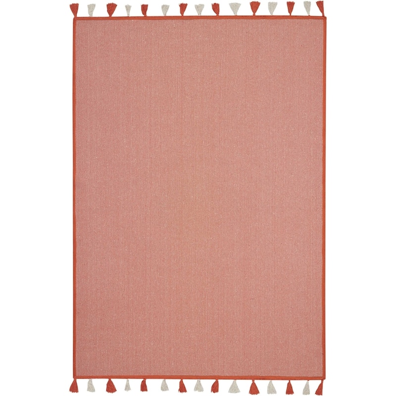 Nourison Otto Solid Tassel Area Rug - 5' x 7' 6" - Orange - Rectangle