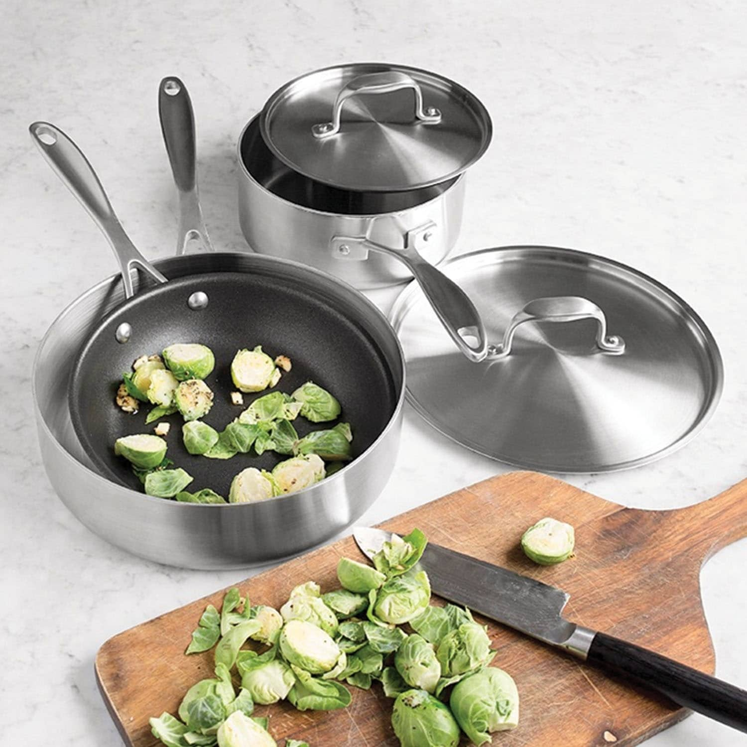 Shop American Kitchen Single & Loving It 5-Piece Stainless Steel Cookware  Set