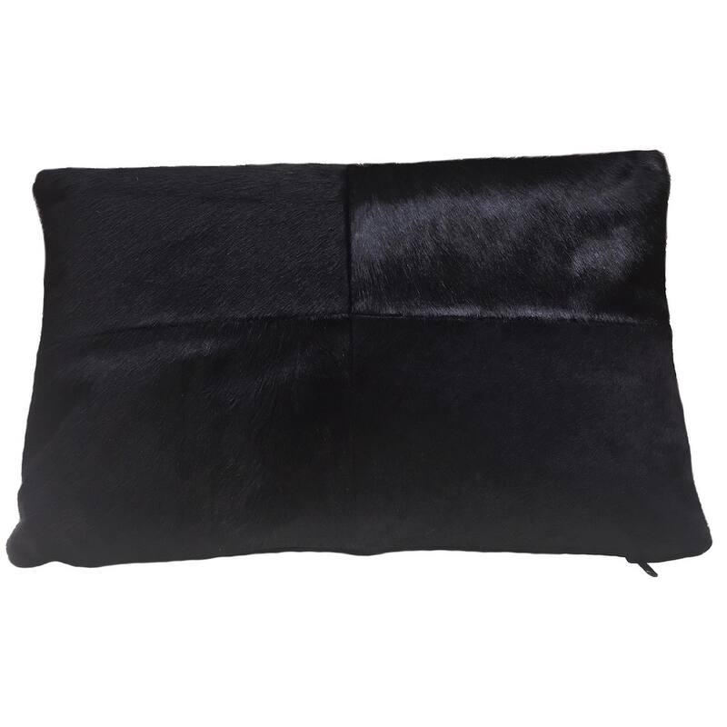 Black Rectangular Cowhide Pillow BADER