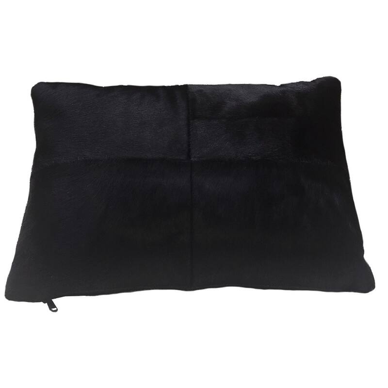Black Rectangular Cowhide Pillow BADER
