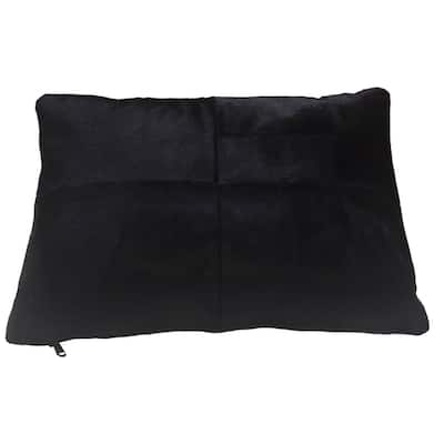 Black Rectangular Cowhide Pillow BADER