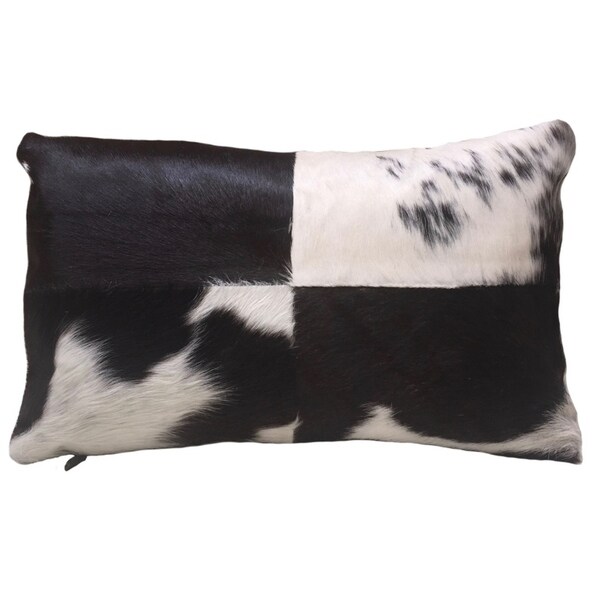 Black White Rectangular Cowhide Pillow Frida Free Shipping Today Black White Rectangular Cowhide Pillow Frida