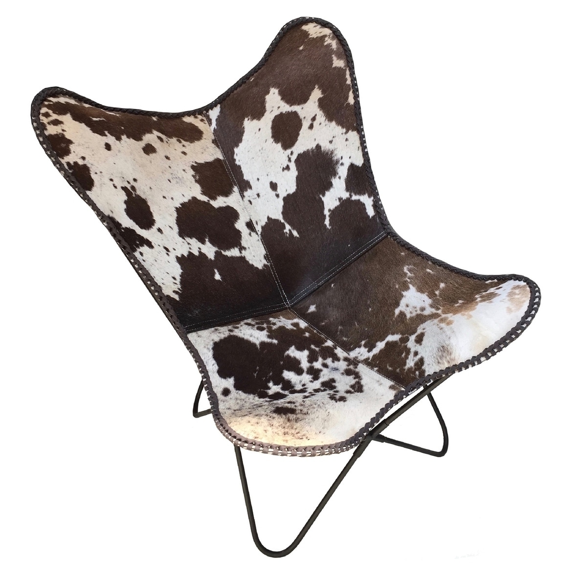Shop Butterfly Chair Graf In Brown And White Cowhide On Sale
