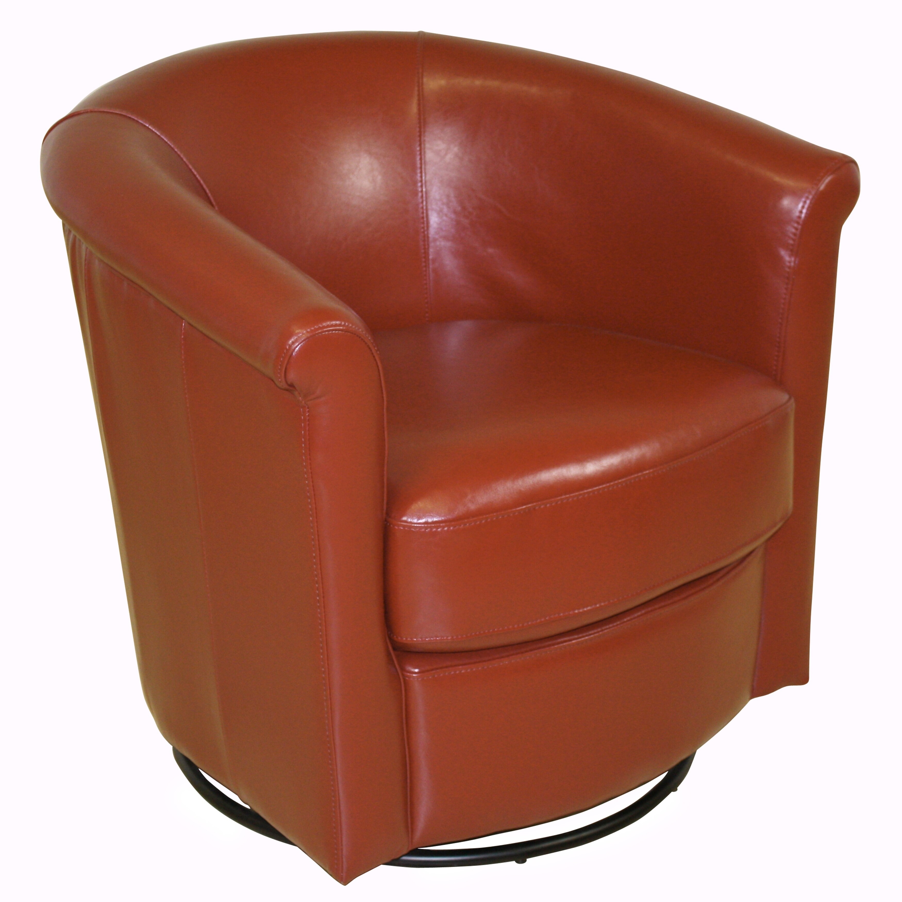 Porter Designs Marvel Contemporary Leather Look Swivel Accent Chair Sunset Orange 29 H X 31 D X 31 W Overstock 22565164
