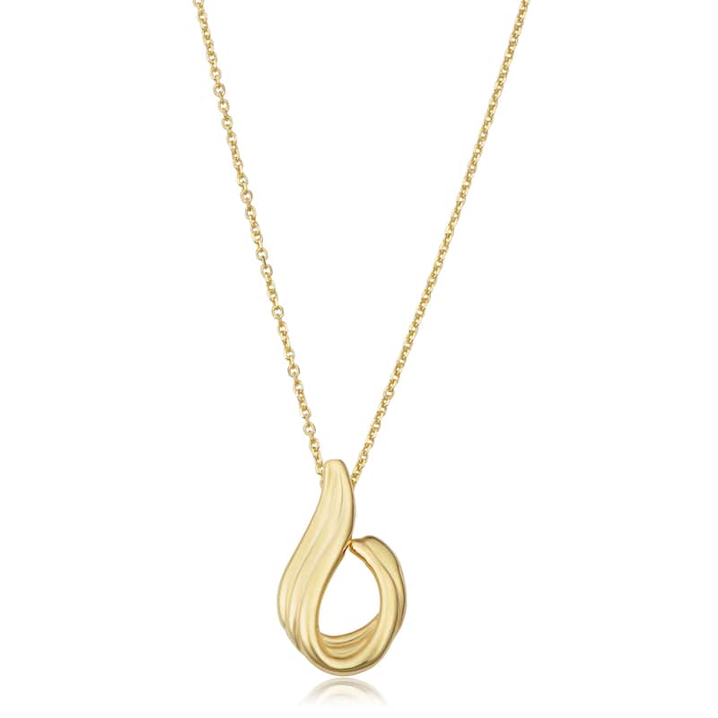 Fremada Italian 14k Yellow Gold Swoop Adjustable Length Necklace (fits 17 or 18 inches)