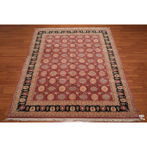 Hand-Knotted Romanian Oushak 100% Wool Persian Area Rug - Pale Pink/Beige, - 8'10" x 11'9" - Pale Pink/Beige, - 8'10" x 11'9"