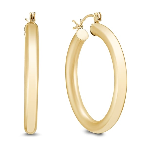 Shop 34mm 14K Yellow Gold Filled Hoop Earrings - On Sale - Free Shipping Today - Overstock ...