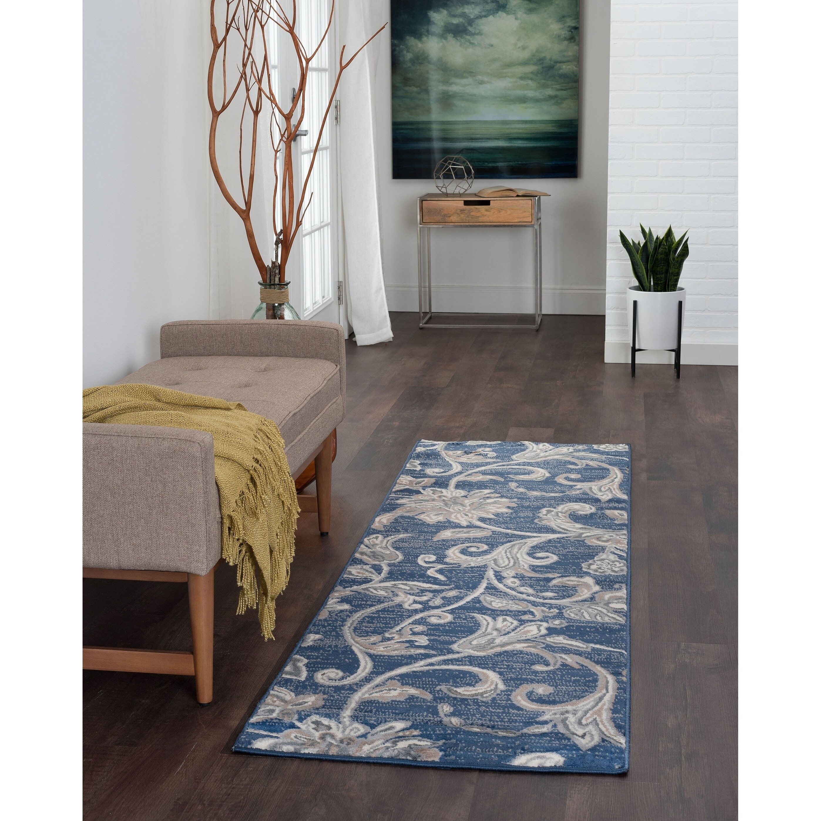 Alise Rugs Carrington Transitional Floral Runner Rug 2 3 X 7 3