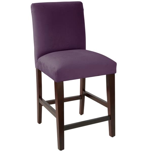 Skyline Furniture Counter stool with diamond tufted back in Velvet