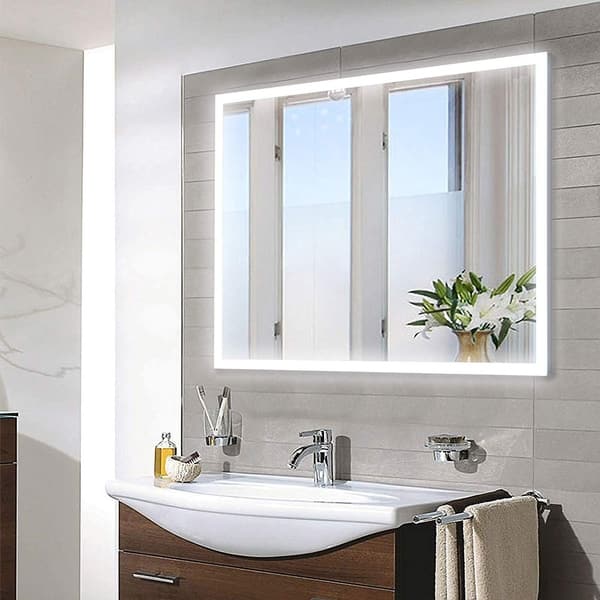Sl4u 38x38 Inch Led Lighted Bathroom Wall Mounted Mirror Dimmable