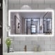 preview thumbnail 1 of 6, Vanity Art 48" LED Lighted Illuminated Bathroom Vanity Wall Mirror with Sensor Switch, Horizontal Rectangle White Mirrors