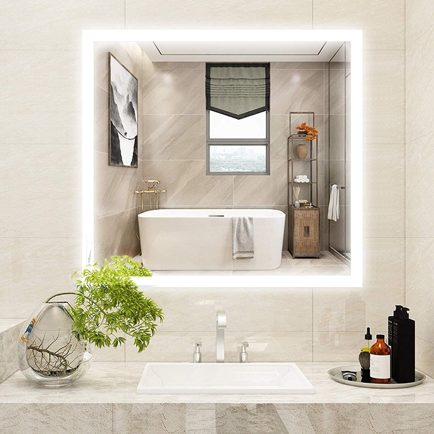 Vanity Art 30-Inch LED Lighted Illuminated Bathroom Vanity Wall Mirror with Sensor  Switch, Horizontal Rectangle White Mirrors On Sale Bed Bath  Beyond  22572518