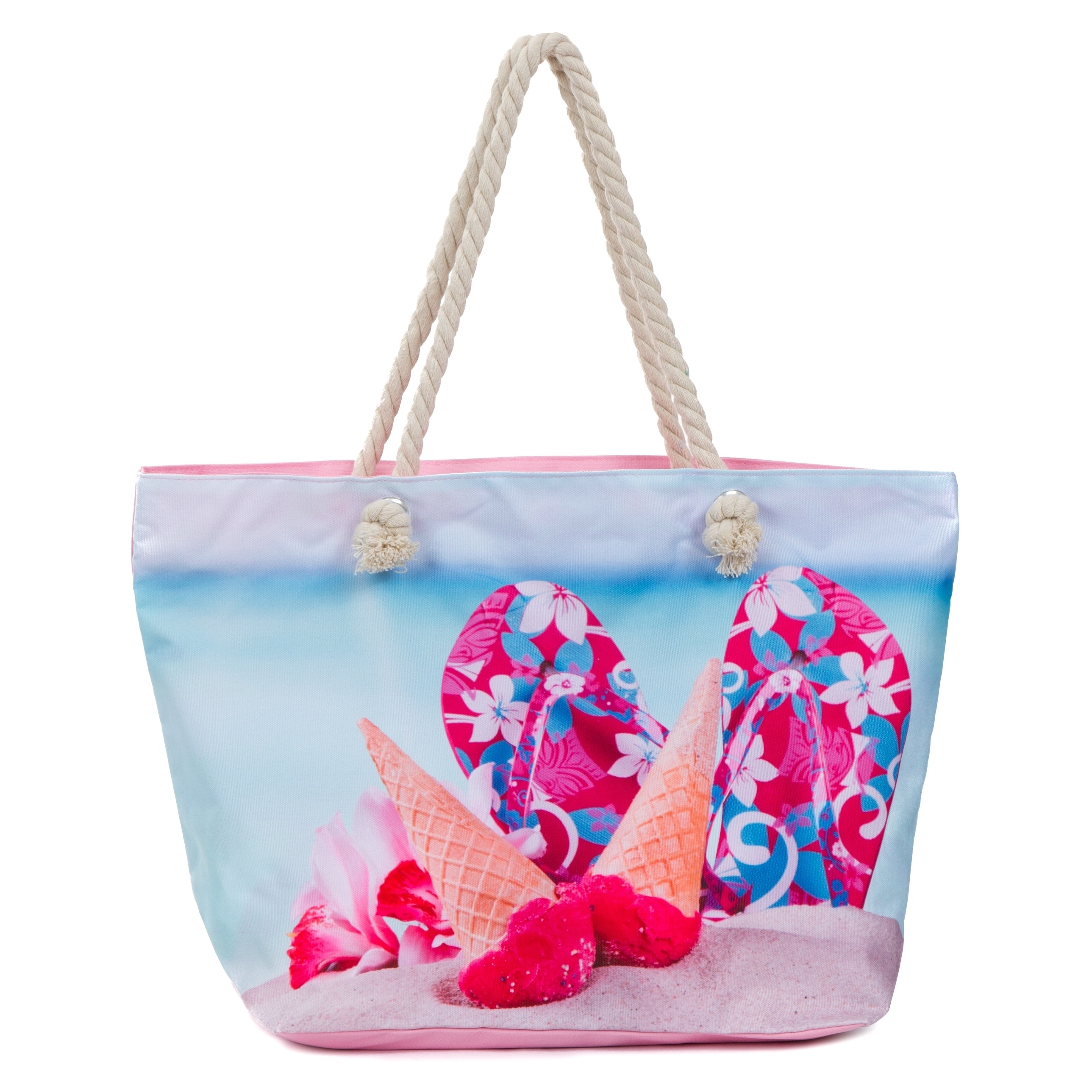 cream beach bag