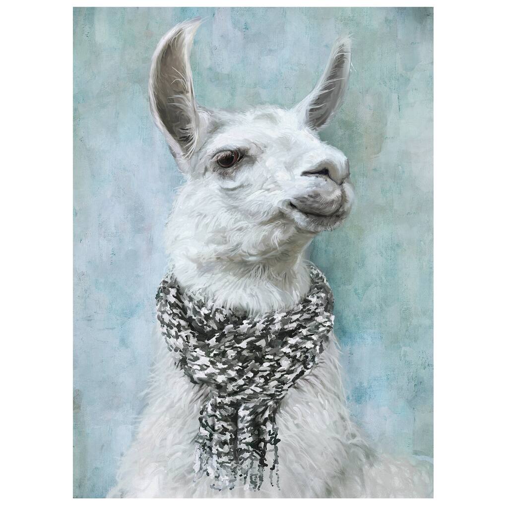 Aristotle the Llama by Greg Karas Wrapped Canvas Painting Art Print - 24x36