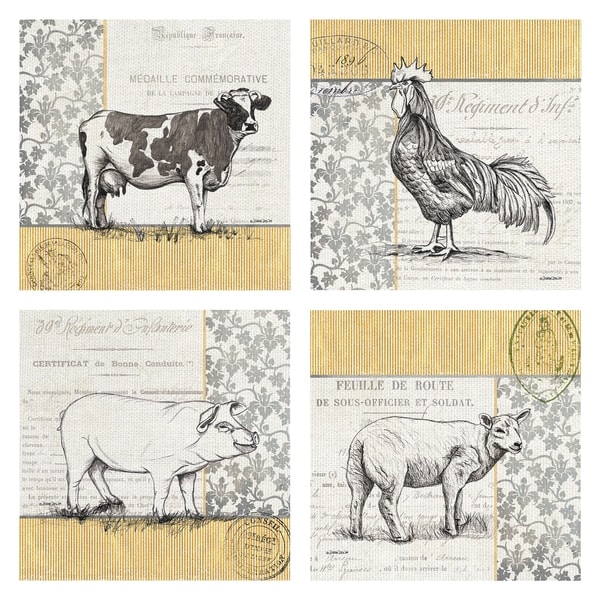 Shop Vintage Farm Animal Prints by Debbie DeWitt Wrapped Canvas Art