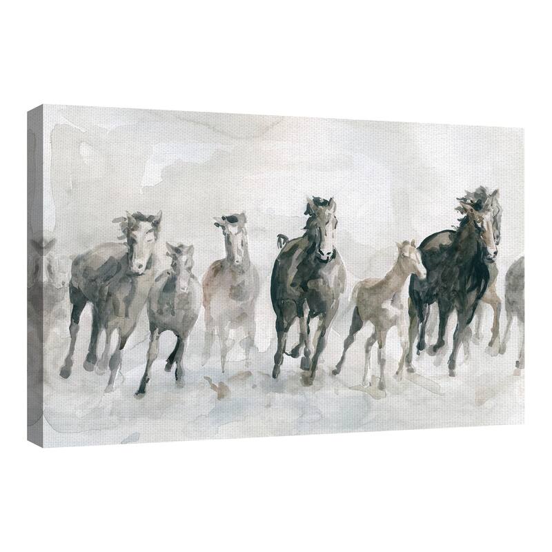 Horses Running Wild by Carol Robinson Wrapped Canvas Painting Art Print - 24x36