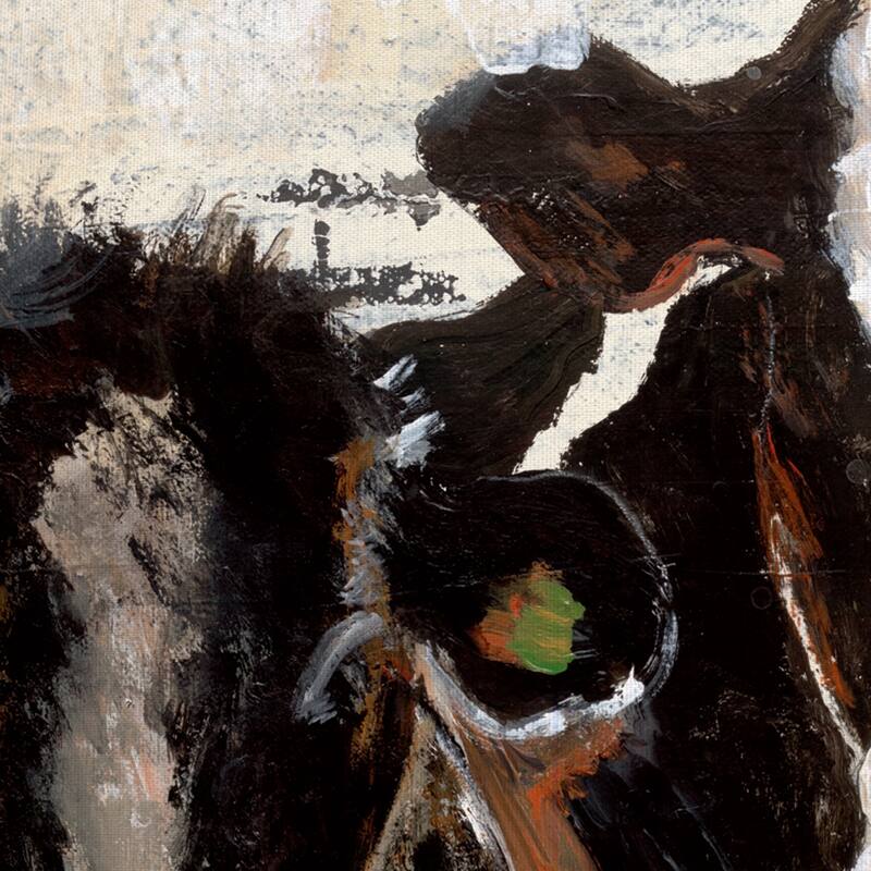 Hangin' Out with Farmhouse Cows by Janet Tava Wrapped Canvas Painting - 30x30