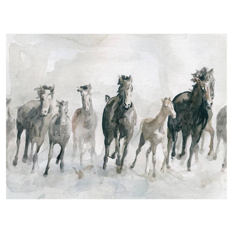 Horses Running Wild by Carol Robinson Wrapped Canvas Painting Art Print - 30x40