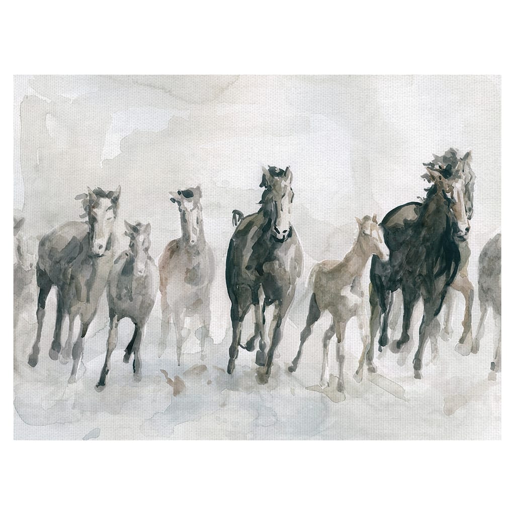 Horses Running Wild by Carol Robinson Wrapped Canvas Painting Art Print - 30x40