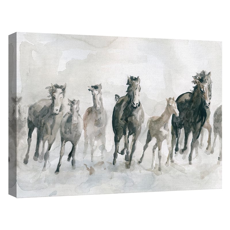 Horses Running Wild by Carol Robinson Wrapped Canvas Painting Art Print - 30x40