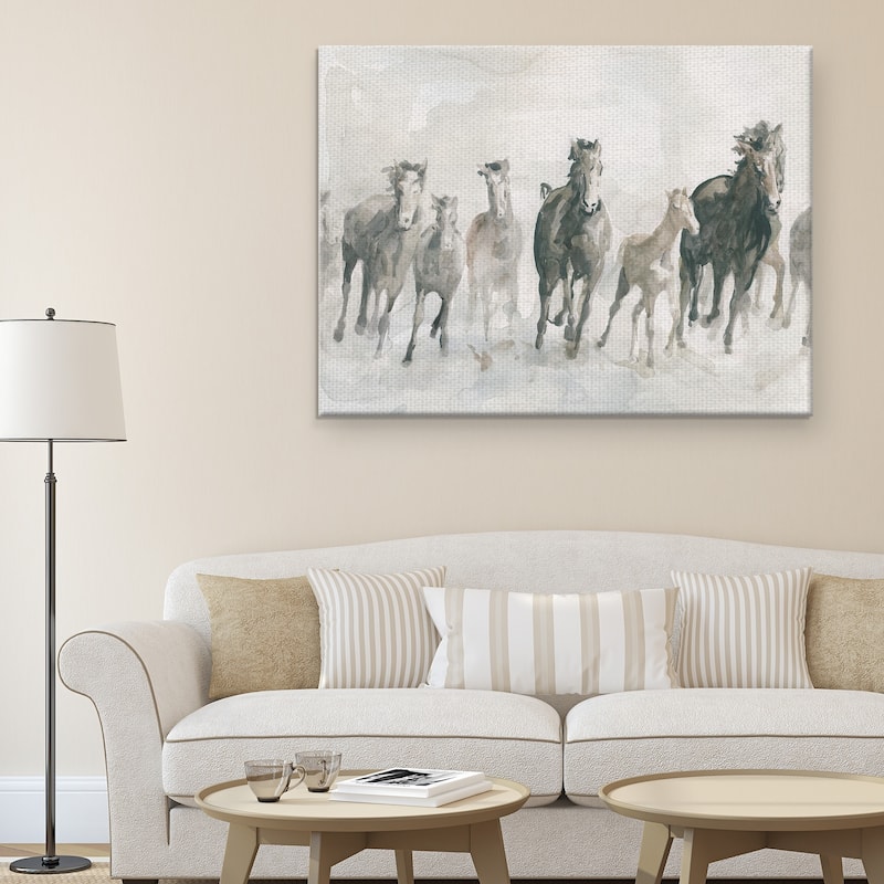 Horses Running Wild by Carol Robinson Wrapped Canvas Painting Art Print - 30x40