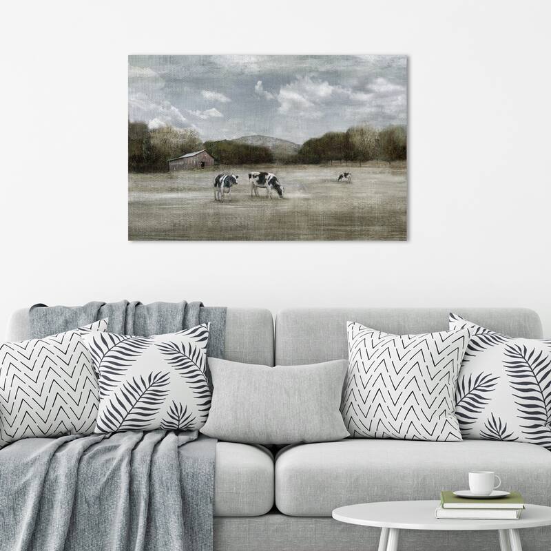 Country Satisfaction Grazing Cattle by Nan Wrapped Canvas Painting Art Print - 30x40