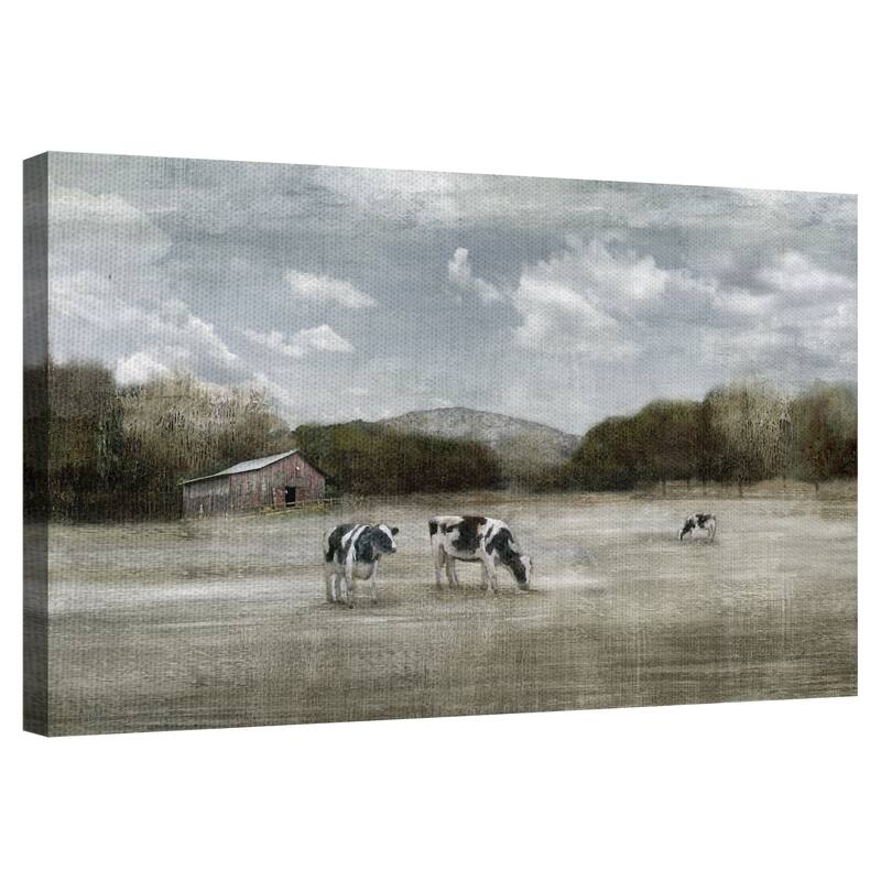 Country Satisfaction Grazing Cattle by Nan Wrapped Canvas Painting Art Print - 30x40