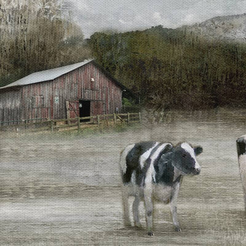 Country Satisfaction Grazing Cattle by Nan Wrapped Canvas Painting Art Print - 30x40