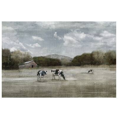 Country Satisfaction Grazing Cattle by Nan Wrapped Canvas Painting Art Print - 30x40