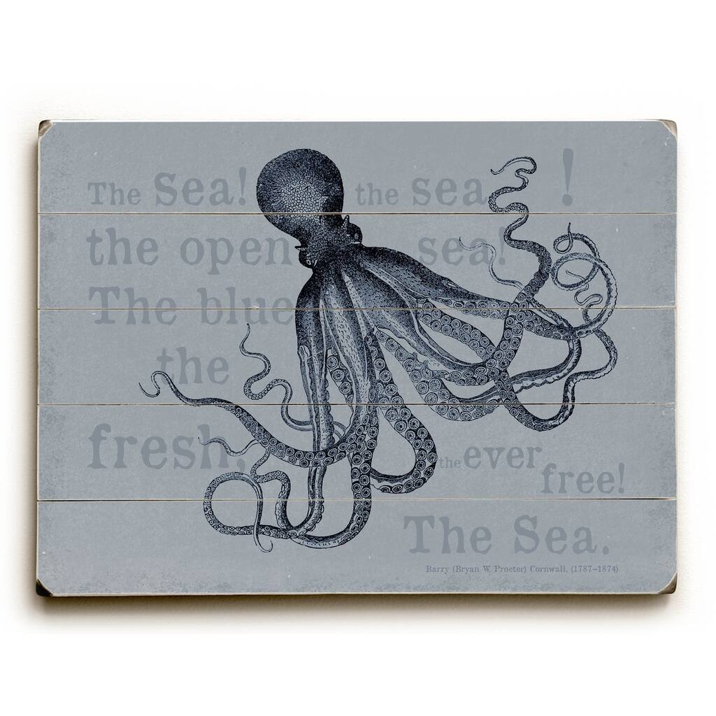 The Sea - 9x12 Solid Wood Wall Decor by Sandra Berney