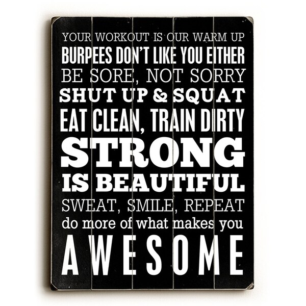 Fitness Motivation - 9x12 Solid Wood Wall Decor by Cheryl Overton - 9 x 12