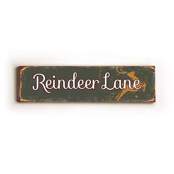 Reindeer Lane 6x22 Solid Wood Sign by Artehouse Overstock 22573253