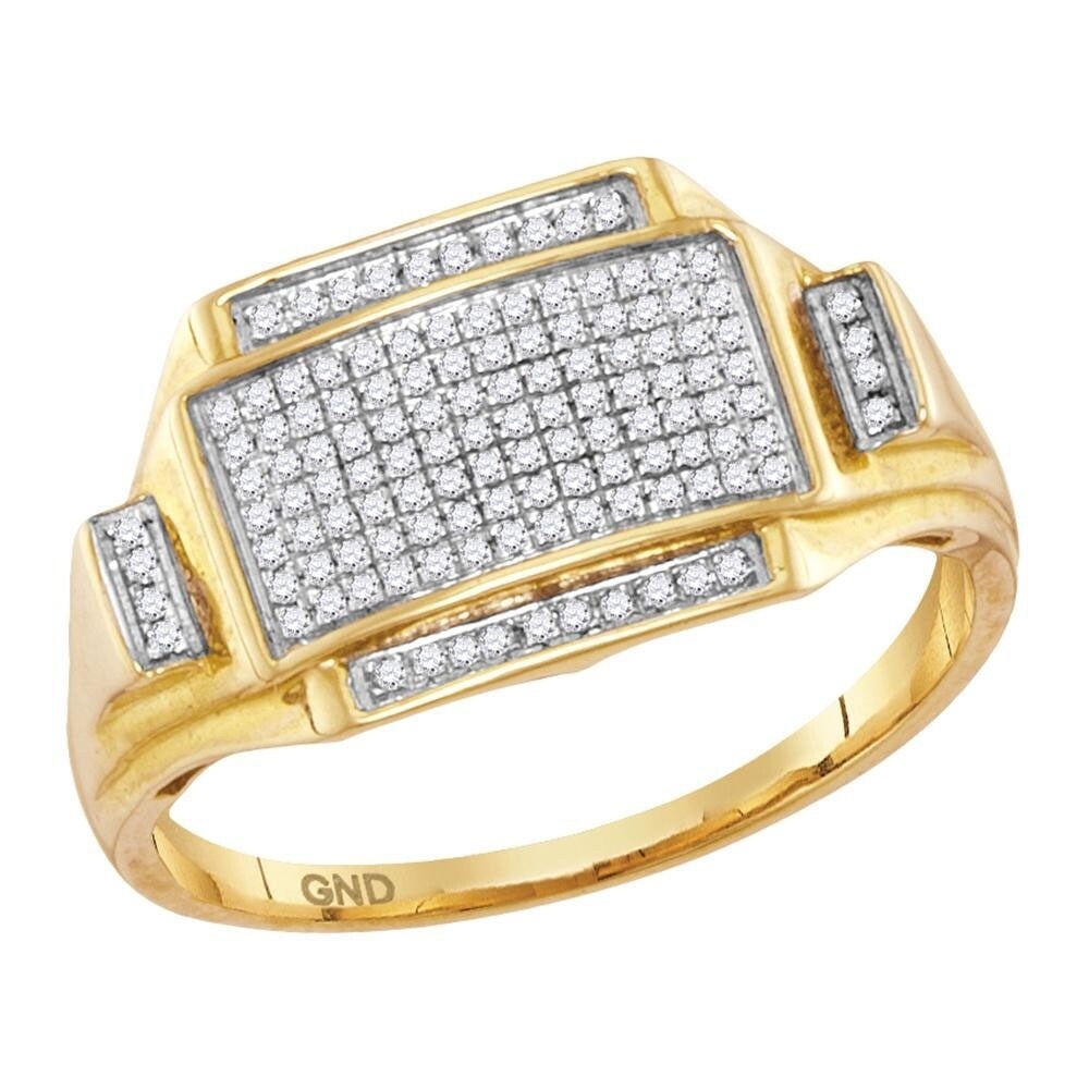 Sterling Silver Mens Round Pave-set Diamond Wedding Band Ring 1//4 Cttw