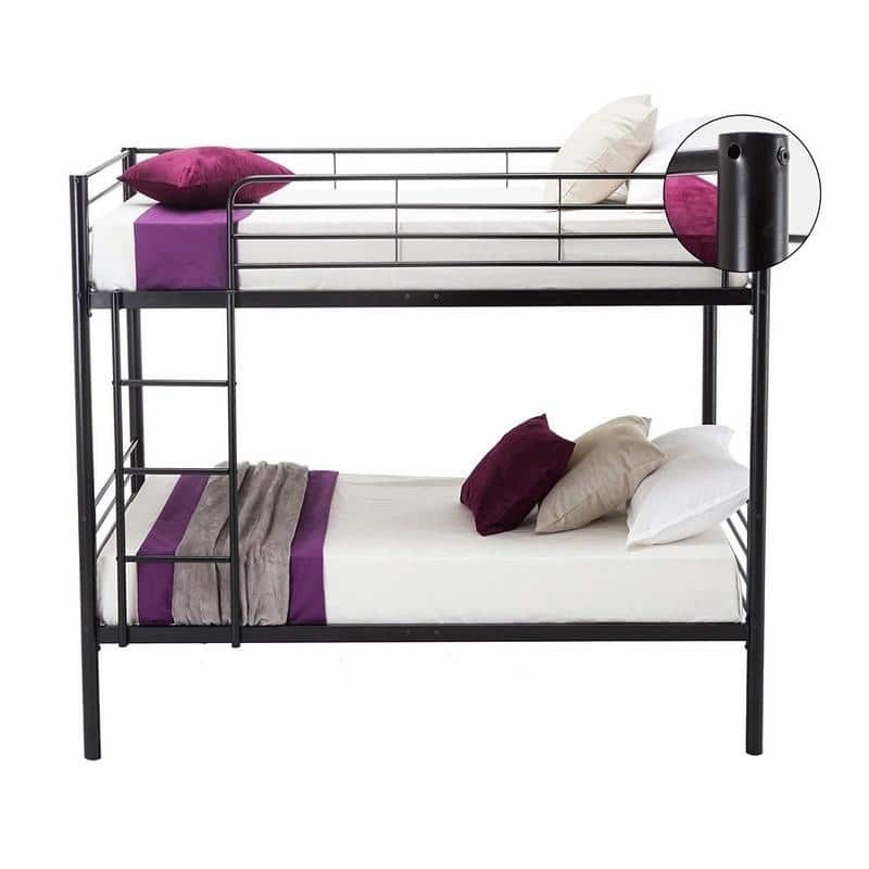 Porch & Den Alder Kids Toddler Metal Twin over Twin Bunk Bed