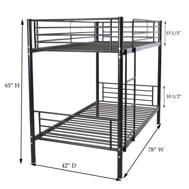 Porch & Den Alder Kids Toddler Metal Twin over Twin Bunk Bed