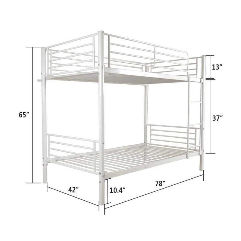 Porch & Den Alder Kids Toddler Metal Twin over Twin Bunk Bed
