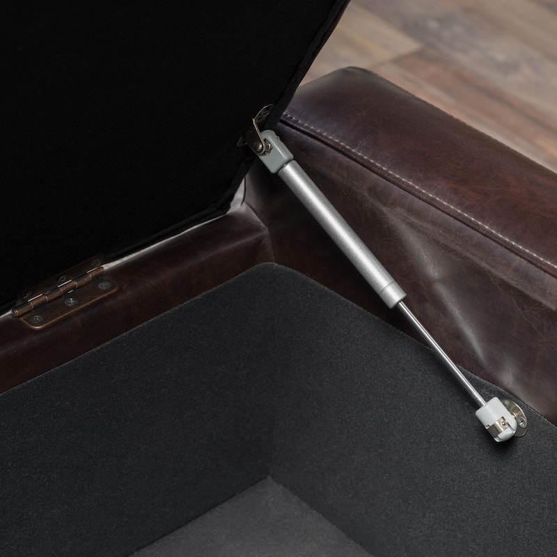 Guernsey Brown Bonded Leather Storage Ottoman Bench by Christopher Knight Home