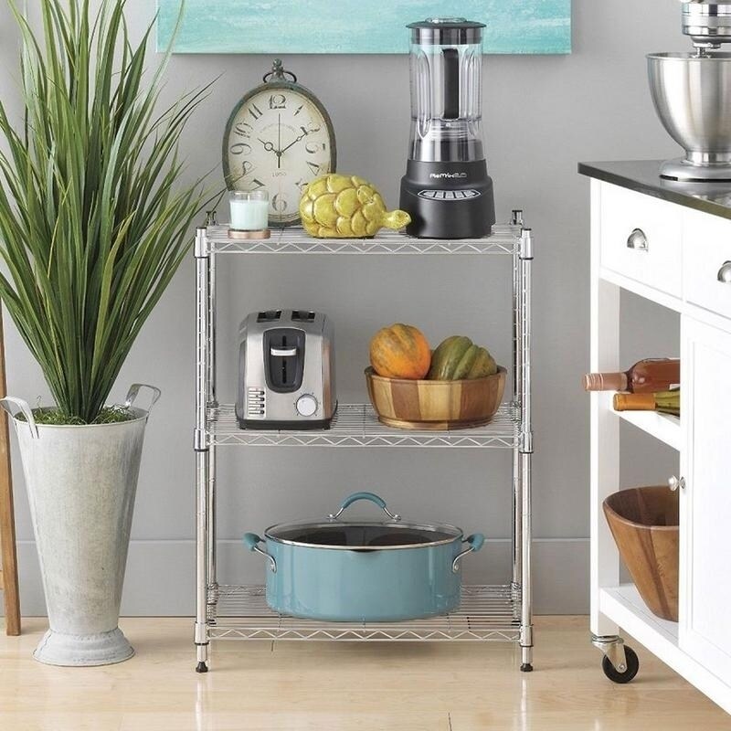 Shop Pantry Heavy Duty 3 Tier Steel Storage Shelving Free