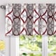 preview thumbnail 9 of 24, Jarvenpaa Geo Trellis Pattern Window Valance - 52 x 18 52 x 18 - Red