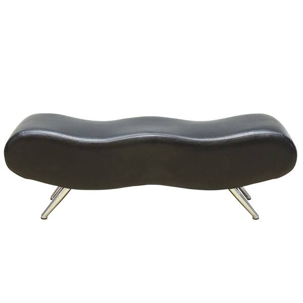 Stealth II Wave Faux Leather/ Chrome Bench Bed Bath & Beyond 22575176
