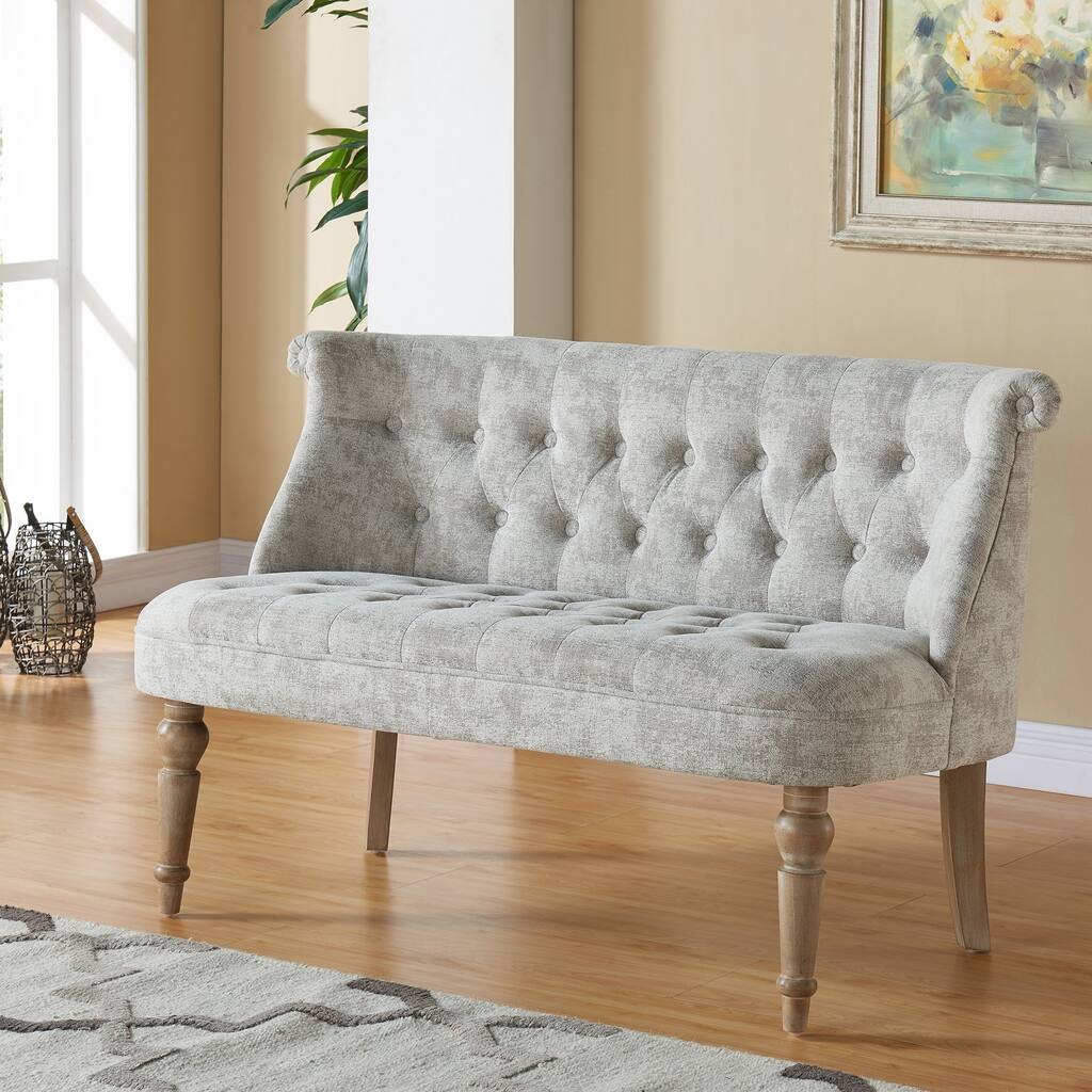 Malika-Fabric Button tufted Settee
