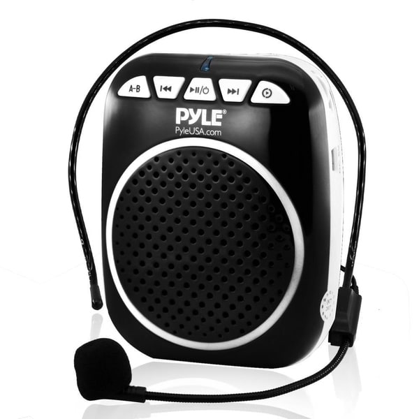 portable microphone headset with speaker