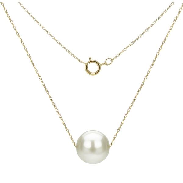 18 18k Yellow Gold 11-11.5mm White Freshwater Cultured High Luster Pearl Necklace 18 18k Yellow Gold 11-11.5mm White Freshwater Cultured High Luster Pearl Necklace