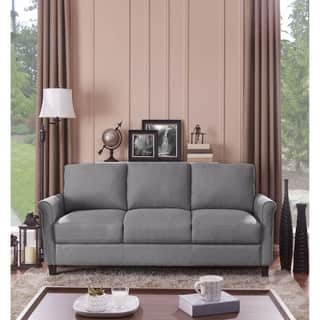 Traditional Sofas Couches Online At Our Best Handy Living Calhan Grey Textured Linen Sofa
