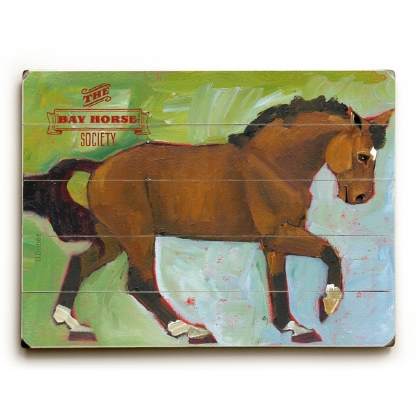 The Bay Horse Society - Planked Wood Wall Decor by Ursula Dodge