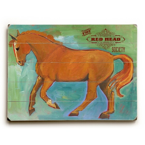 The Red Head Society - Planked Wood Wall Decor by Ursula Dodge