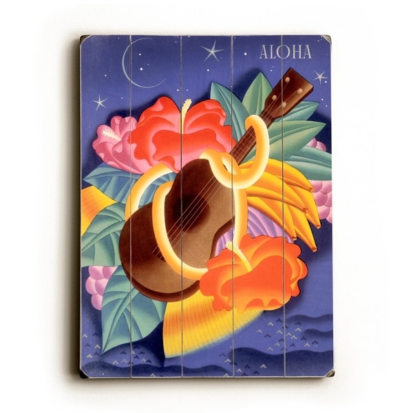 Aloha Ukulele by Frank McIntosh - Planked Wood Wall Decor by Matson