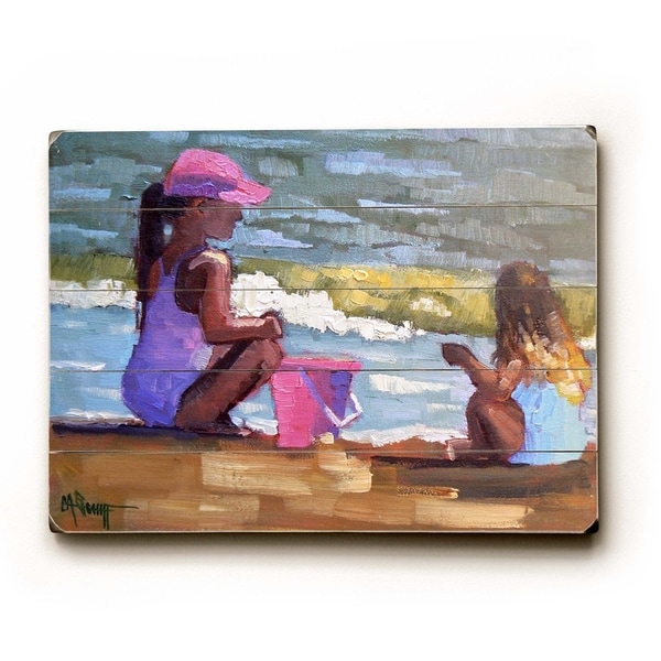 Beach days - Planked Wood Wall Decor by Carol Schiff