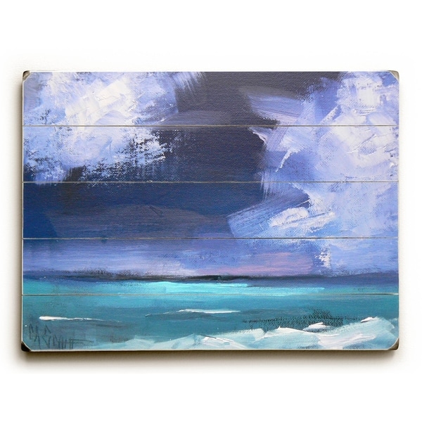 Off shore storm - Planked Wood Wall Decor by Carol Schiff