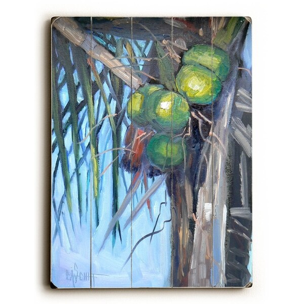 Going Coconuts - Planked Wood Wall Decor by Carol Schiff
